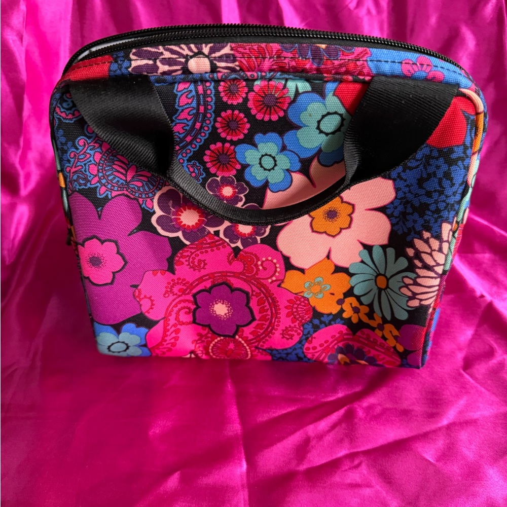 Vera Bradley Pink and Blue Cosmetic Bags with Floral Patterns - Picture 6 of 10